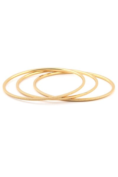 Çelik Üçlü Simli Ajda Bileklik GOLD