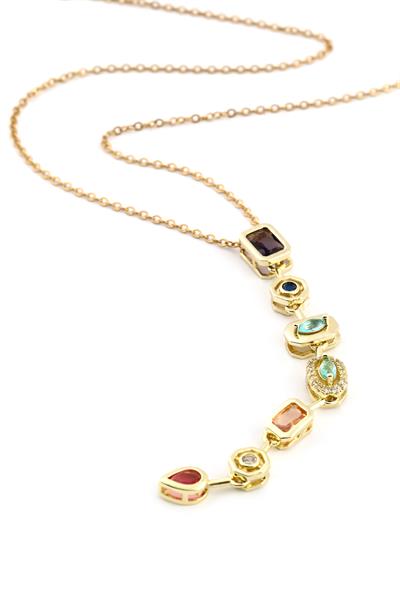 Çelik Y 7 Element Kolye Gold