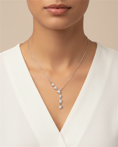 Yıldız Çelik Y Kolye SILVER 45 cm 