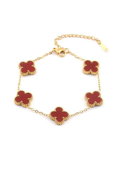 Çelik Yonca Bileklik Gold