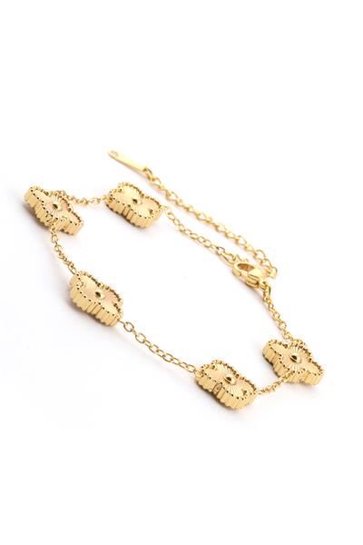 Çelik Yonca Bileklik Gold