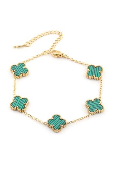 Çelik Yonca Bileklik Gold