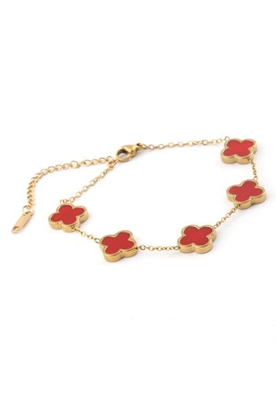 Çelik Yonca Bileklik Gold