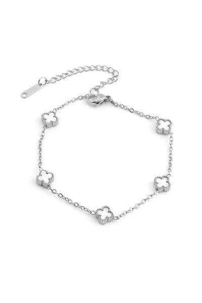 Çelik Yonca Bileklik Silver