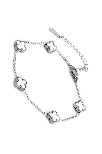 Çelik Yonca Bileklik Silver