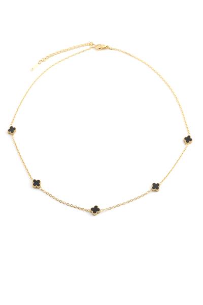 Çelik Yonca Kolye Gold