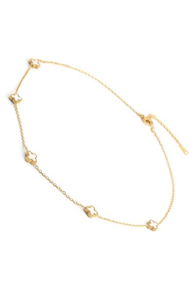 Çelik Yonca Kolye Gold