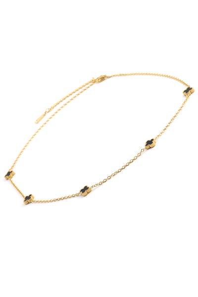 Çelik Yonca Kolye Gold