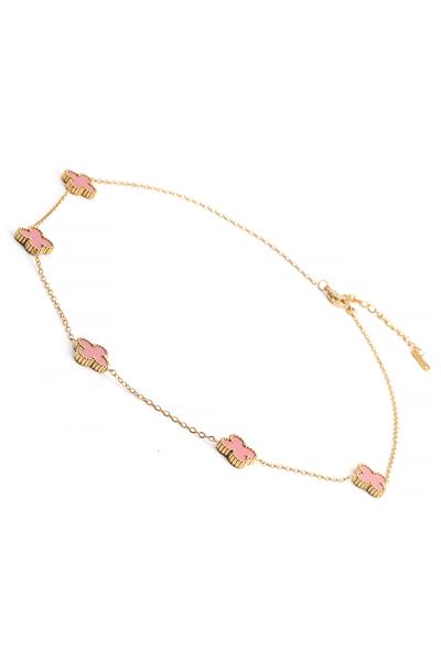 Çelik Yonca Kolye Gold