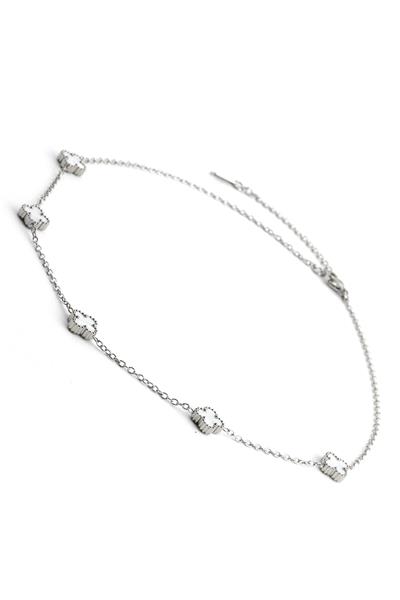 Çelik Yonca Kolye Silver