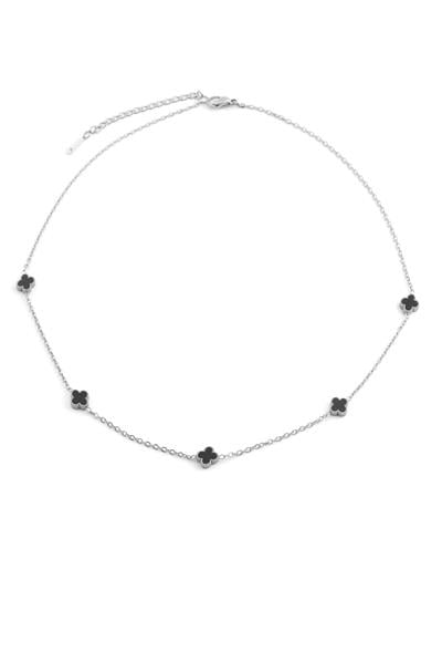 Çelik Yonca Kolye Silver