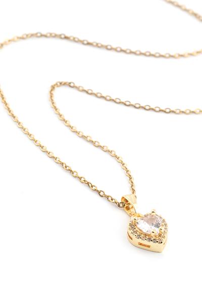 Çelik Kalp Kolye GOLD 45 cm