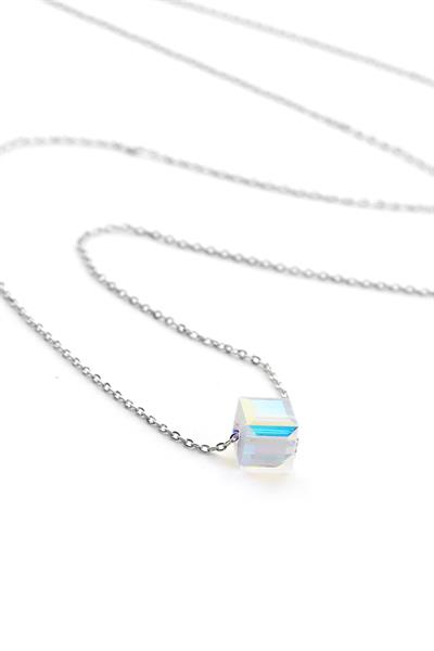 Çelik Zirkon Kolye Silver 45 cm