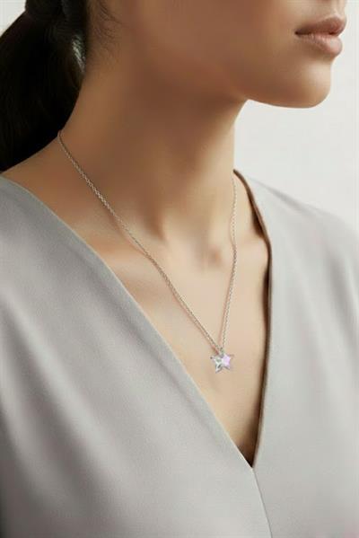 Yıldız Çelik Zirkon Kolye Silver 45 cm