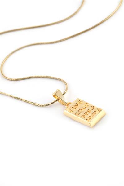 Külçe Çelik Kolye GOLD 45cm