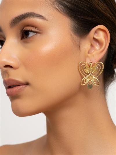 VIP Kelebek İkili Küpe GOLD