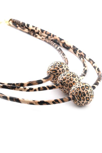 VIP Leopar Desenli Kolye