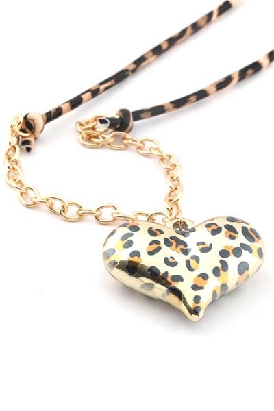 VIP Leopar Desenli Kolye