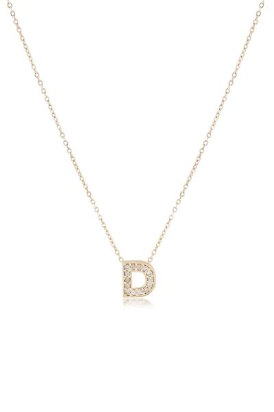 Zirkon Harf Kolye GOLD 45cm