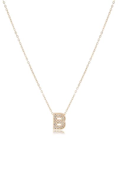 Zirkon Harf Kolye GOLD 45cm