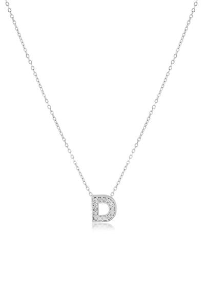 Zirkon Harf Kolye SILVER 45cm