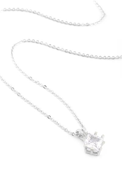 Zirkon Kolye SILVER 45 cm