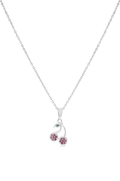 Kiraz Zirkon Kolye SILVER 45 cm