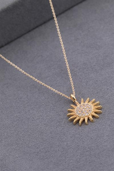 Güneş Zirkon Kolye GOLD 45 cm