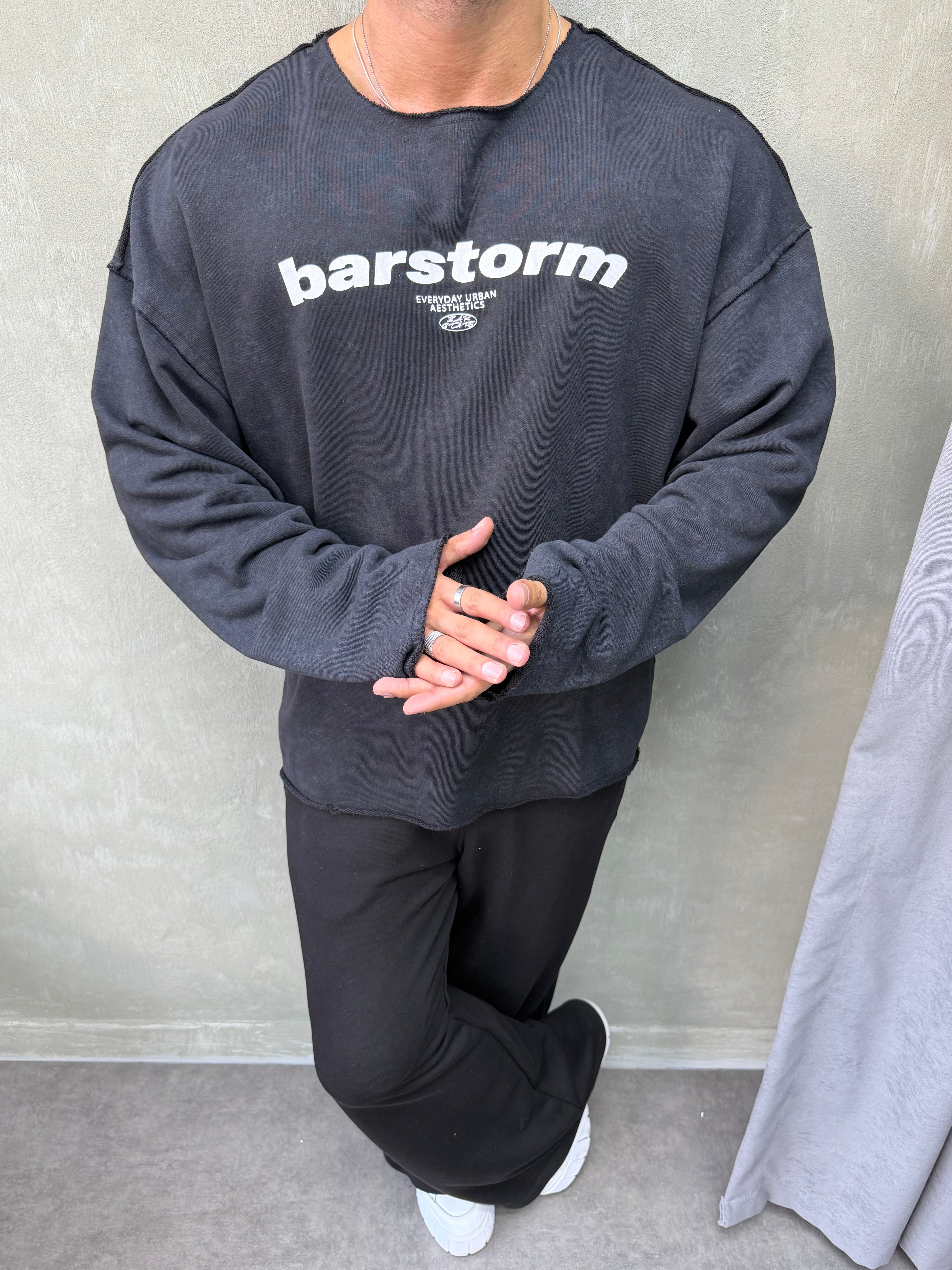   ÖZEL SERİ ÇİFT TARAFLI OVERSIZE SWEAT SİYAH