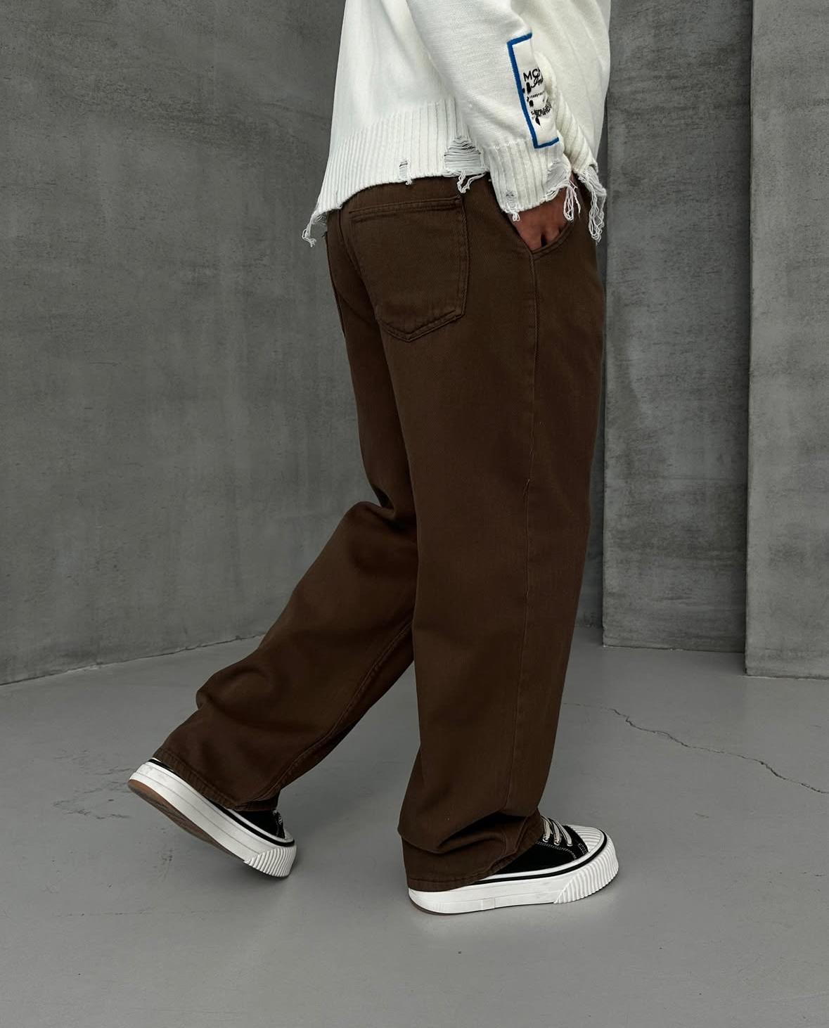 BAGGY KALIP GABARDİN PANTOLON ACI KAHVE