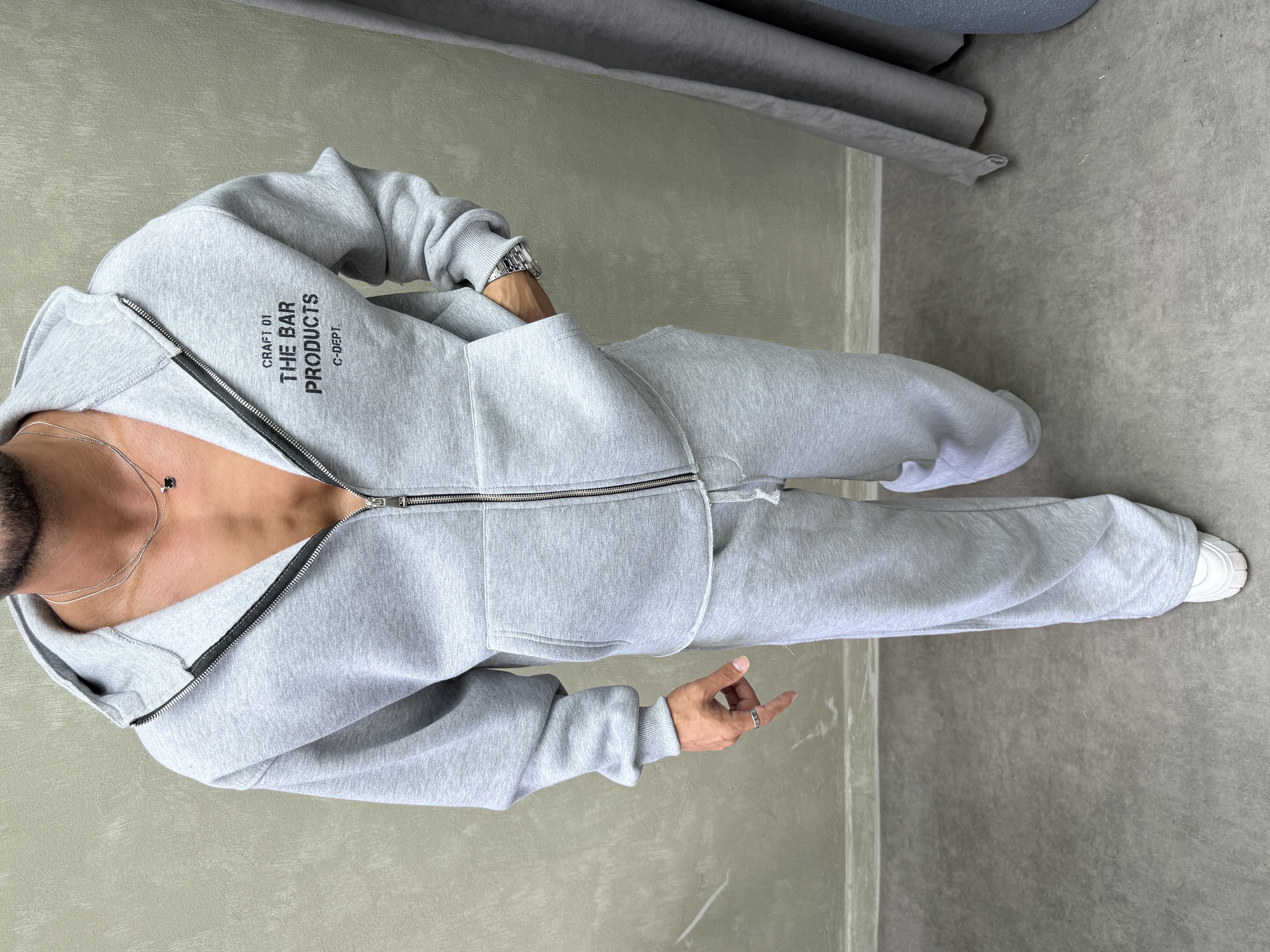 BOXY KALIP OVERSIZE KAPŞONLU SWEAT GRİ