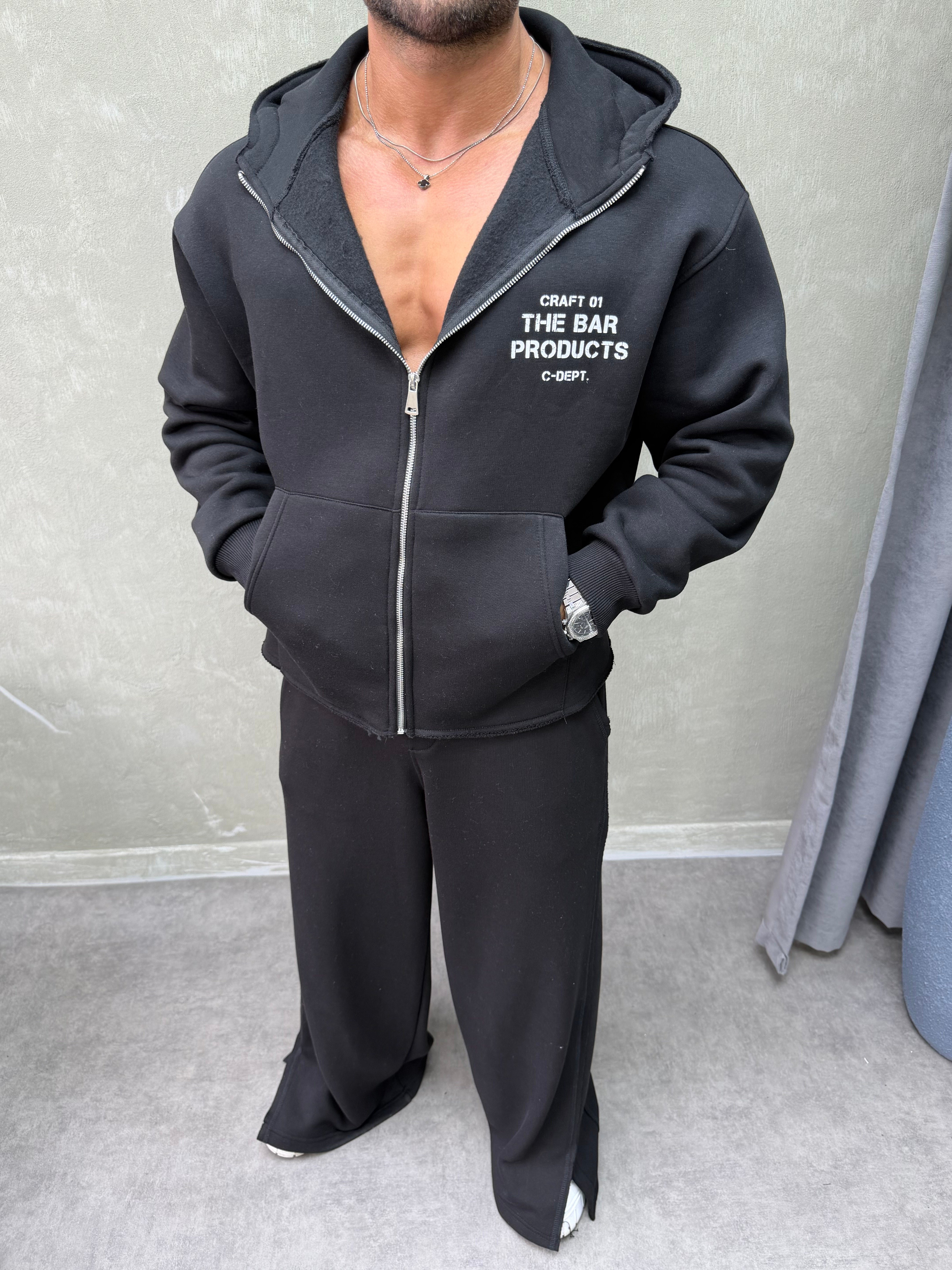 BOXY KALIP OVERSIZE KAPŞONLU SWEAT SİYAH