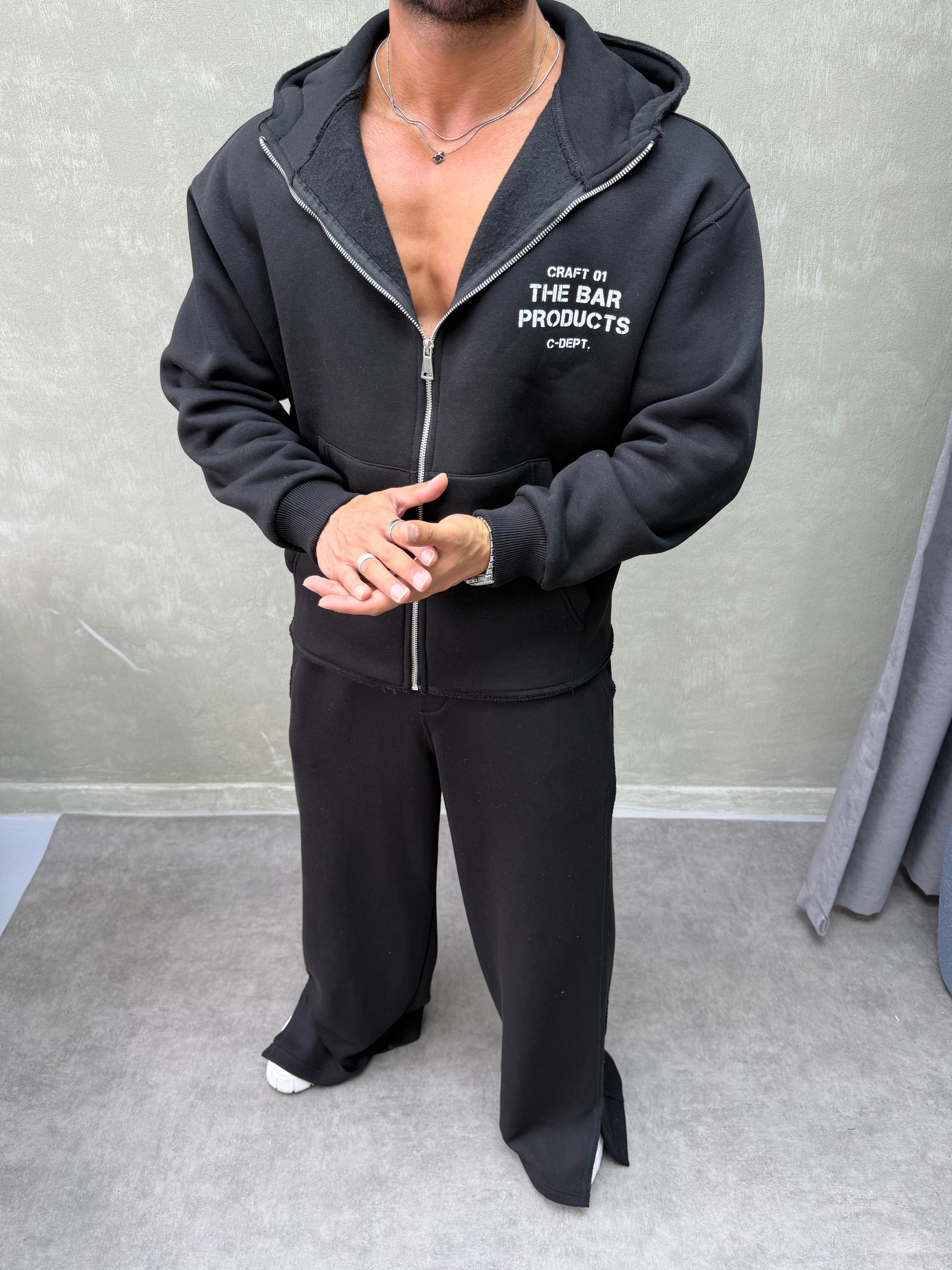 BOXY KALIP OVERSIZE KAPŞONLU SWEAT SİYAH