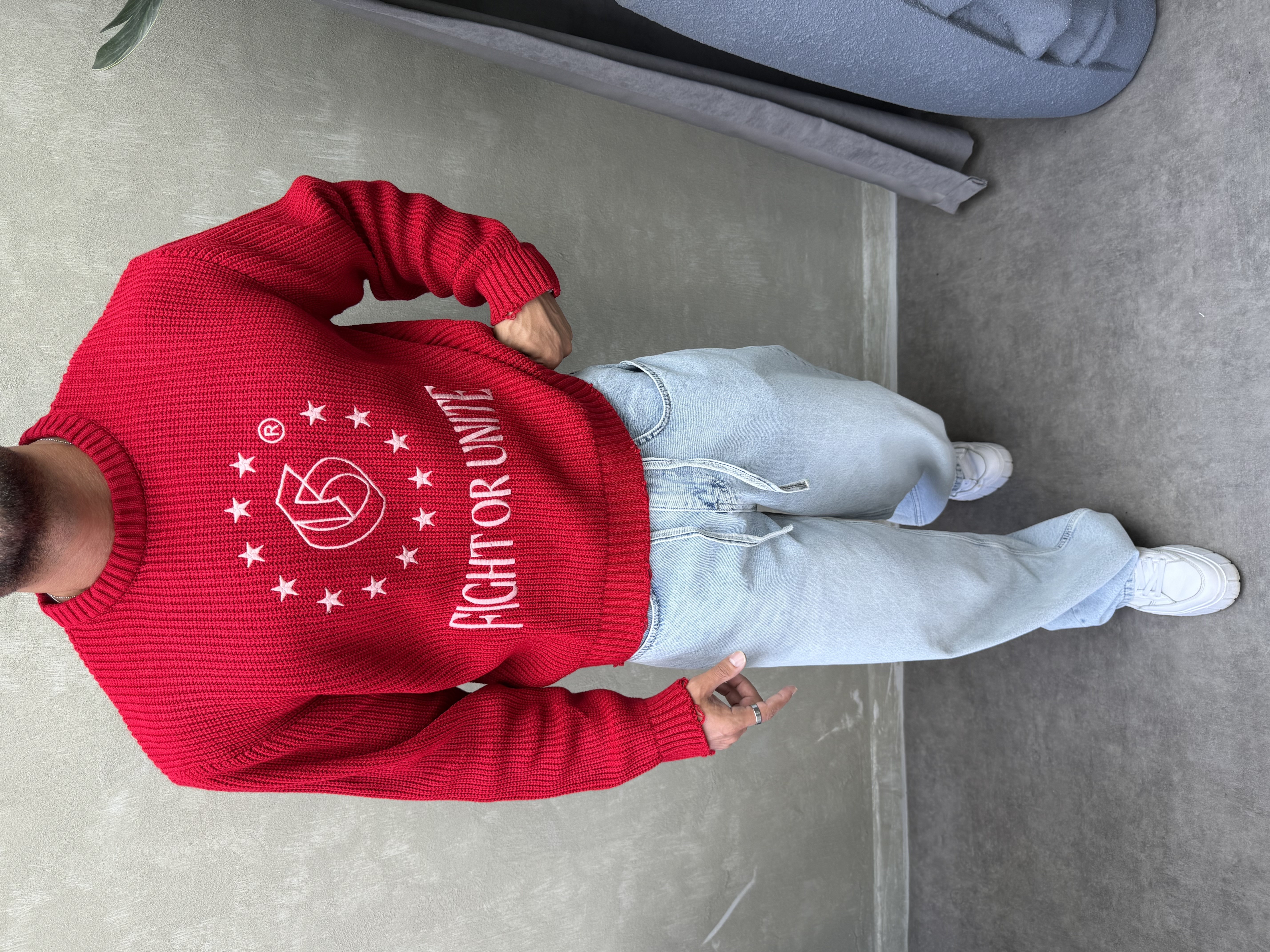 BOXY KALIP OVERSIZE KAZAK KIRMIZI
