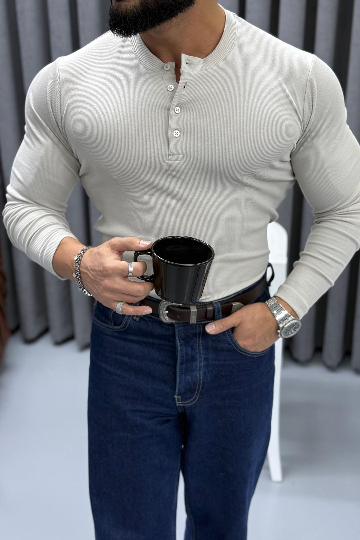 FİTİLLİ ÜÇ DÜĞMELİ BADİ KREM