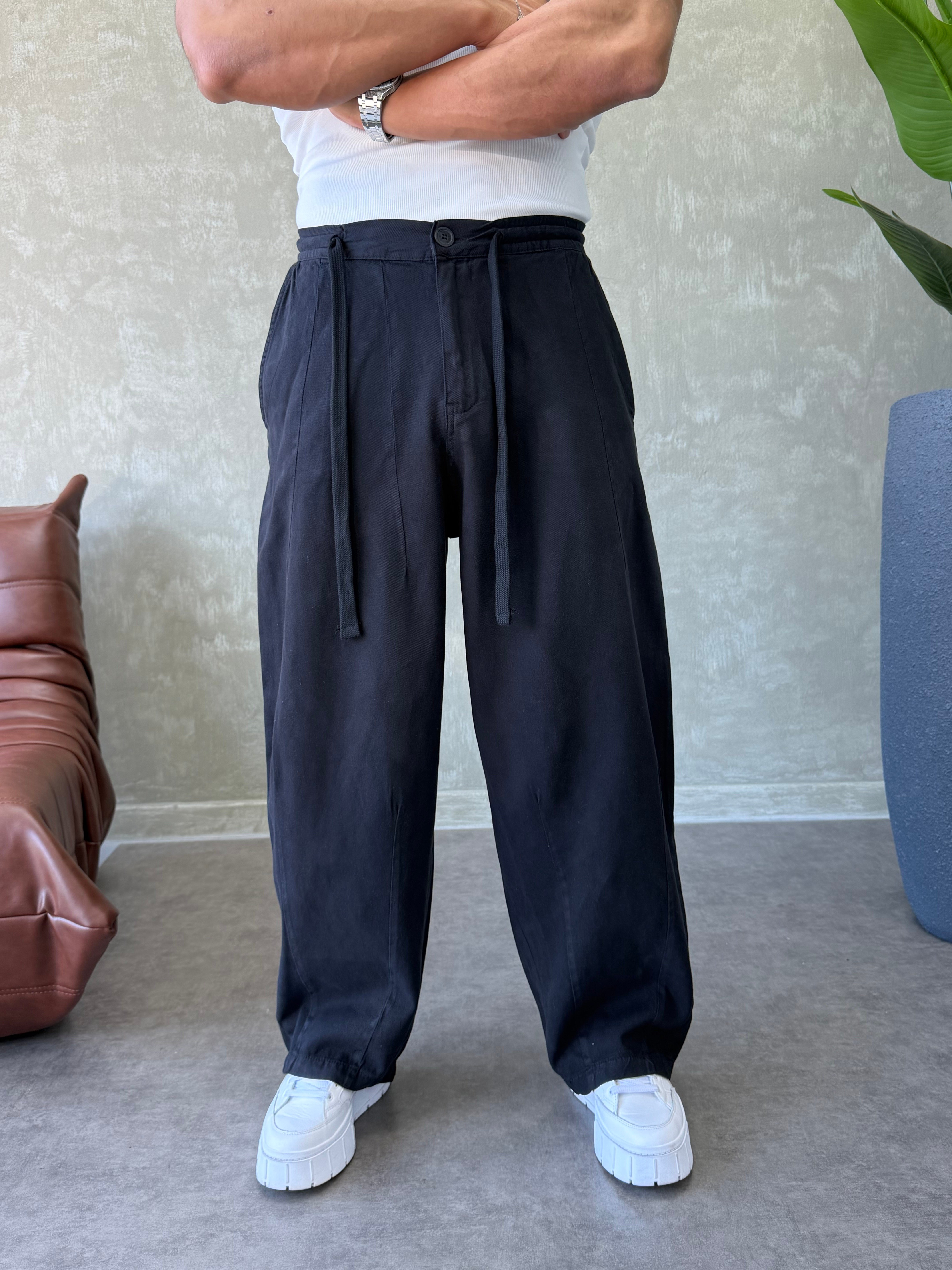 GABARDİN KUMAŞ SÜPER BAGGY SİYAH