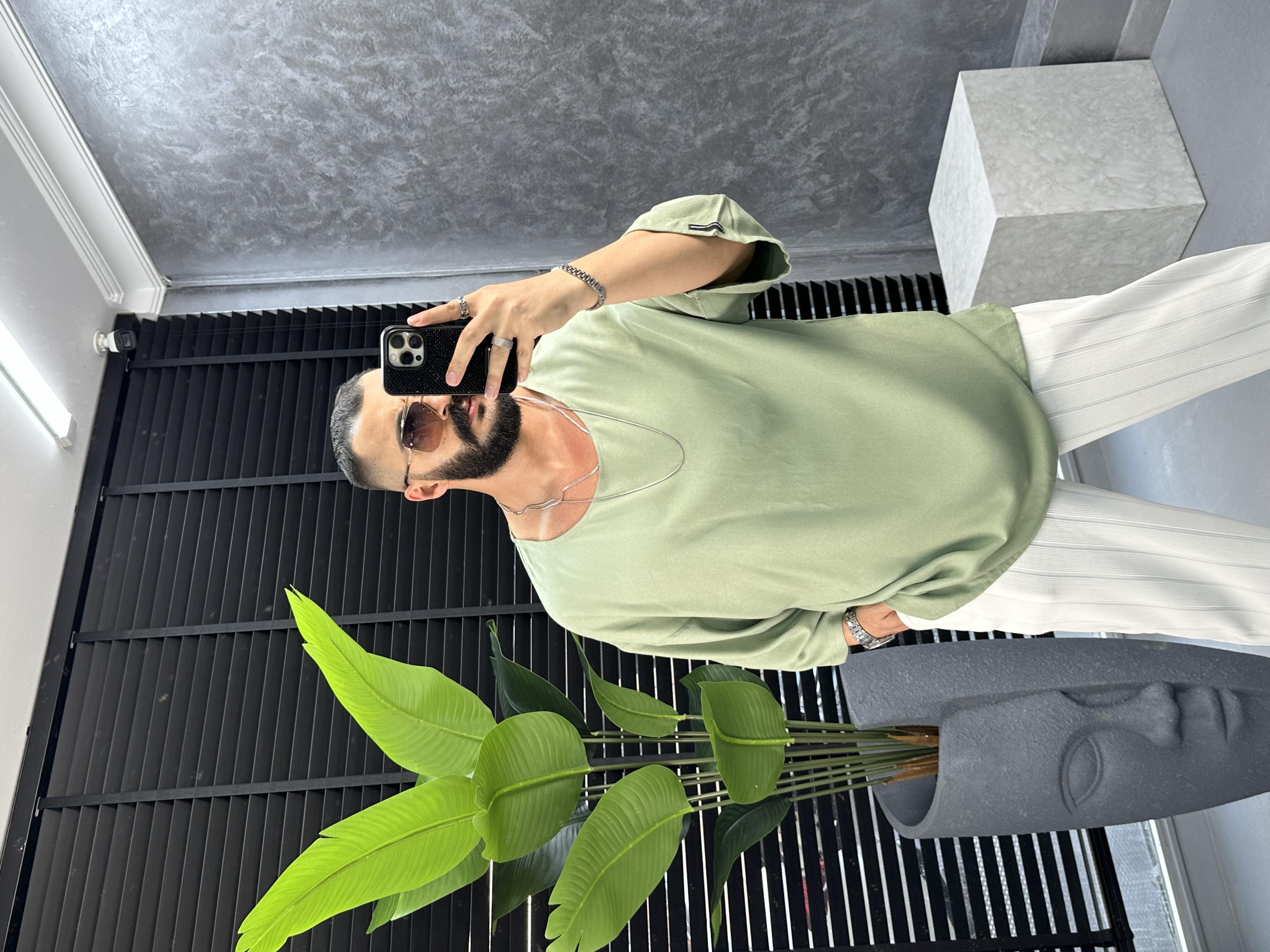 oversize fakir kol t-shirt yeşil