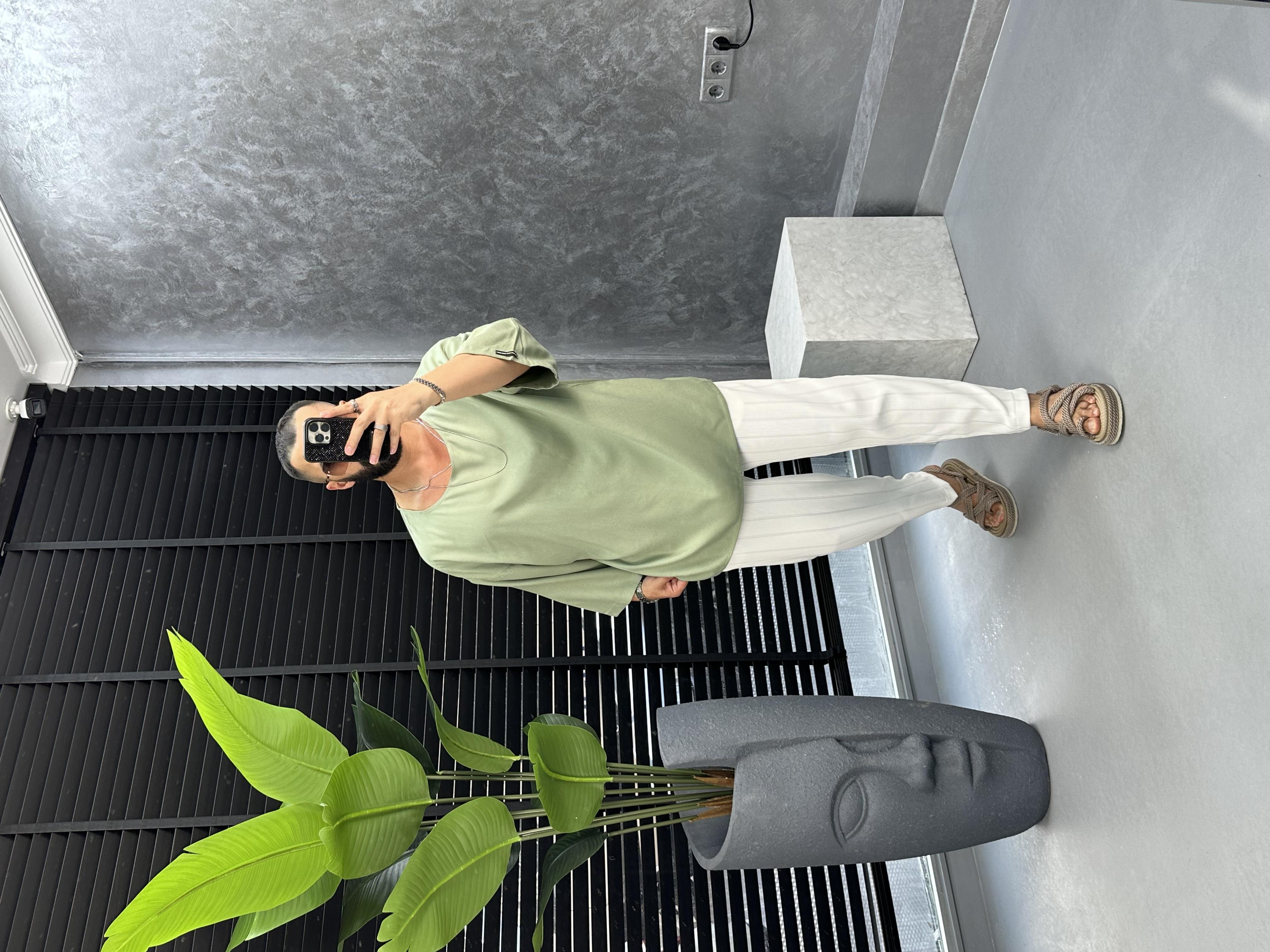 oversize fakir kol t-shirt yeşil