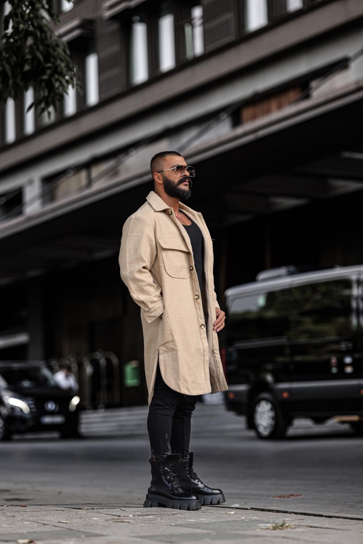 ÖZEL KESİM OVERSİZE KAŞE KABAN BEJ