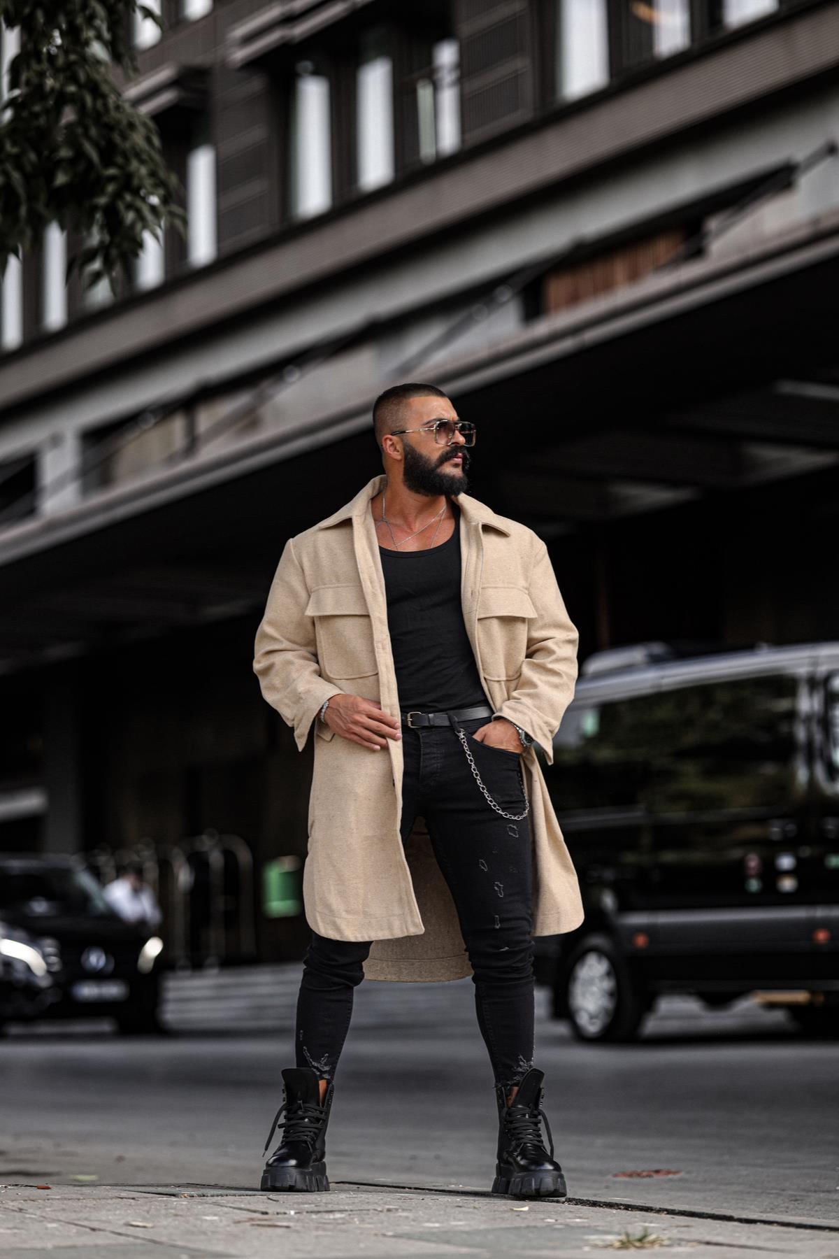 ÖZEL KESİM OVERSİZE KAŞE KABAN BEJ