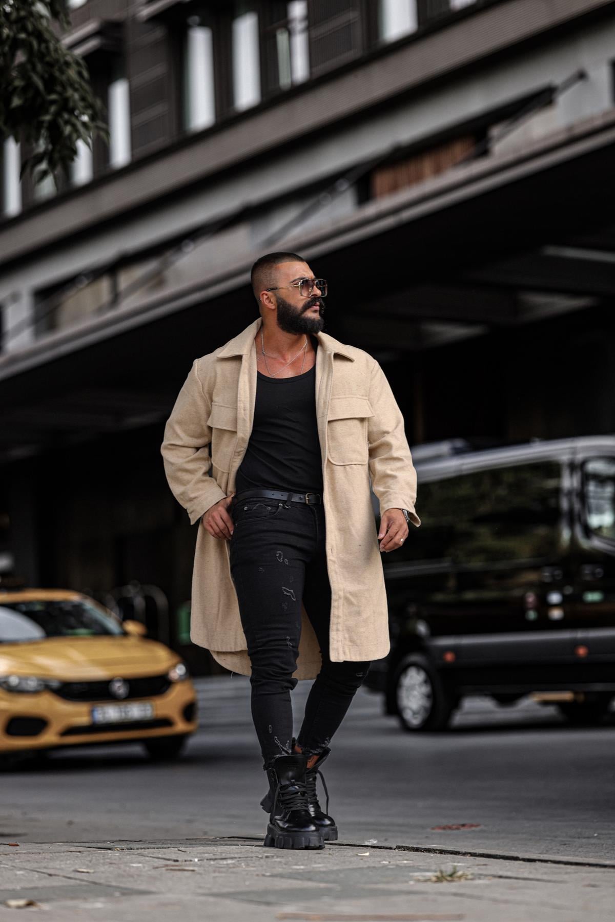 ÖZEL KESİM OVERSİZE KAŞE KABAN BEJ