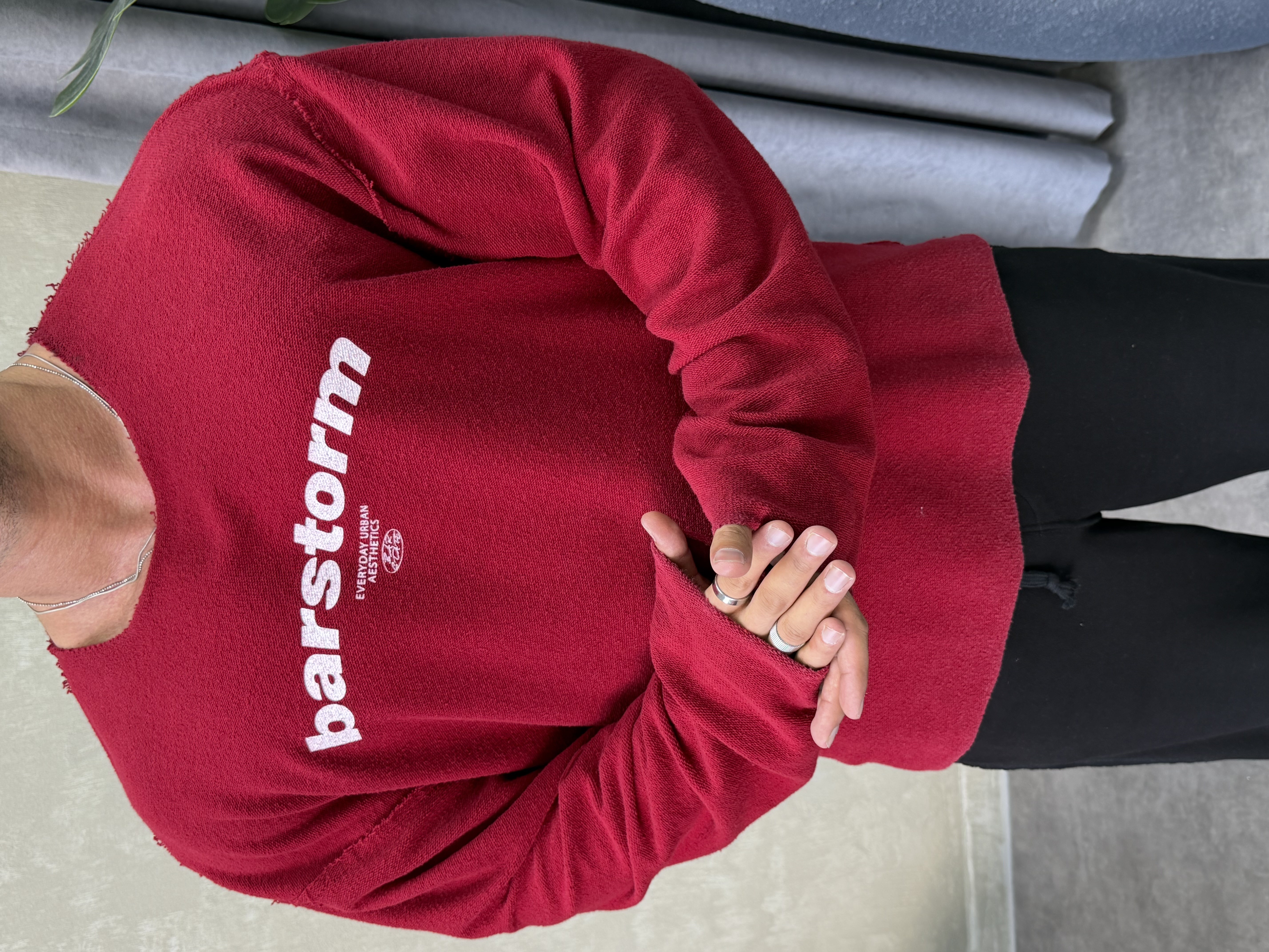 ÖZEL SERİ ÇİFT TARAFLI OVERSIZE SWEAT BORDO