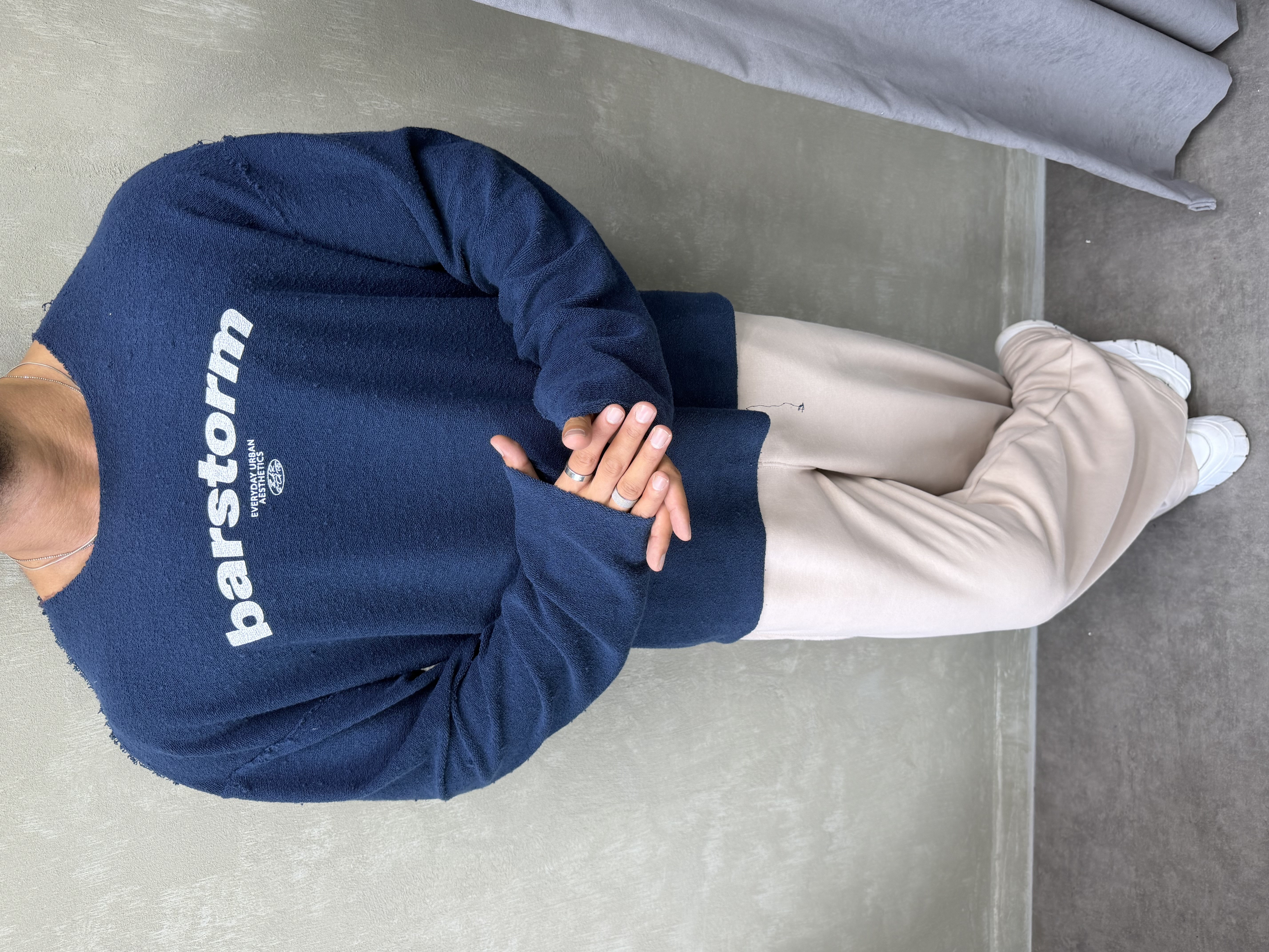 ÖZEL SERİ ÇİFT TARAFLI OVERSIZE SWEAT LACİVERT