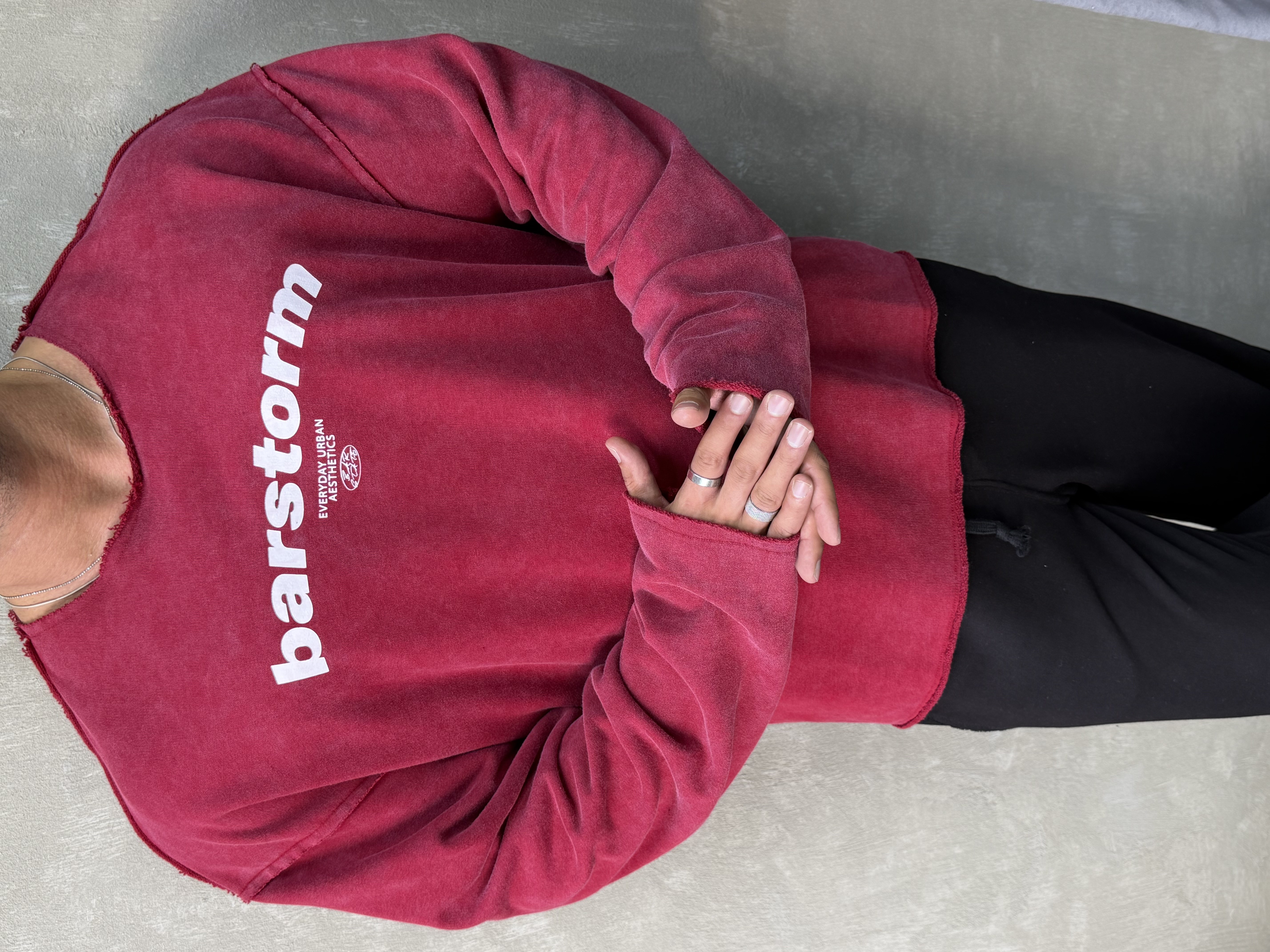 ÖZEL SERİ ÇİFT TARAFLI OVERSIZE SWEAT BORDO