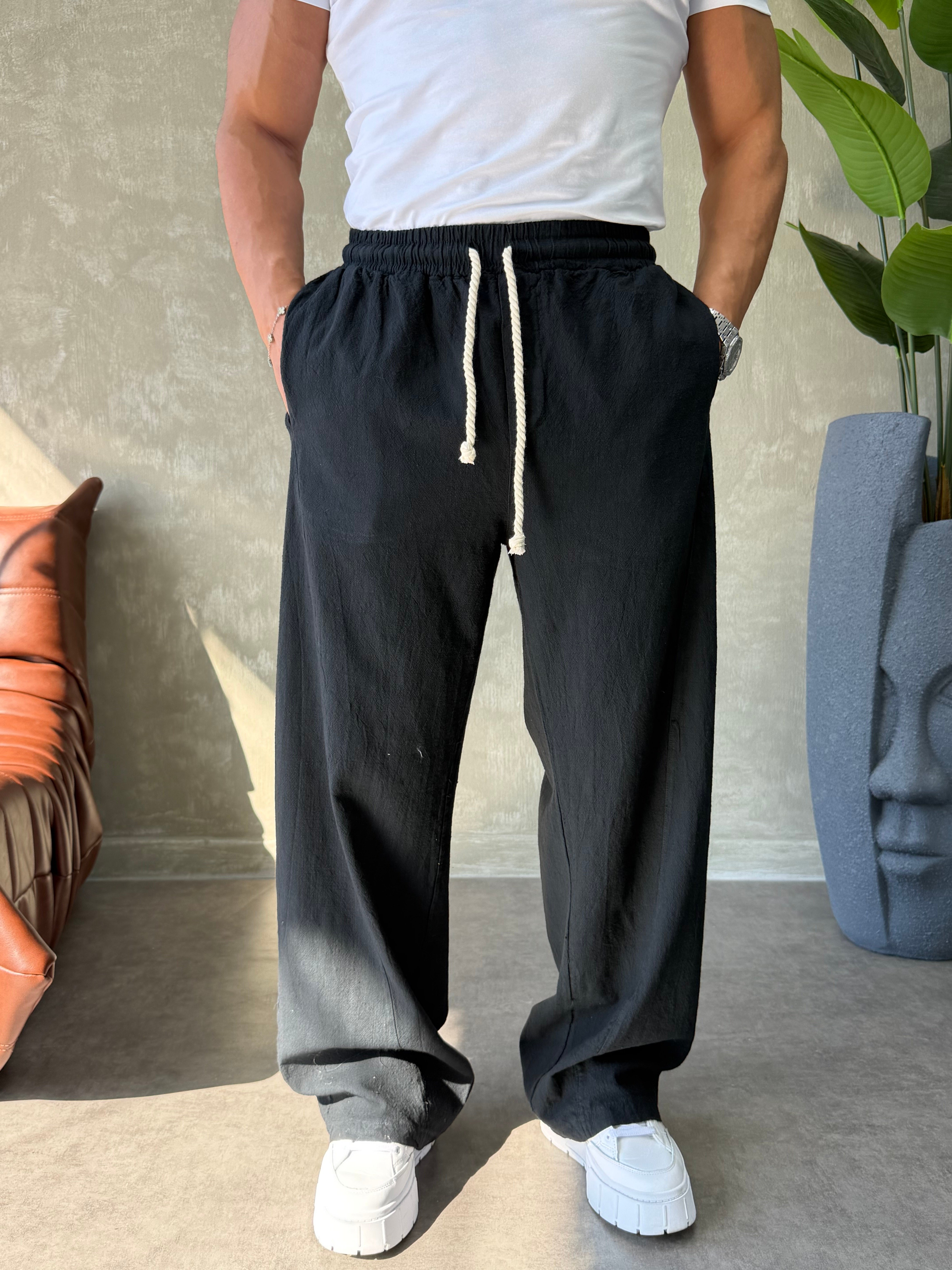 PREMIUM BAGGY KETEN PANTOLON SİYAH