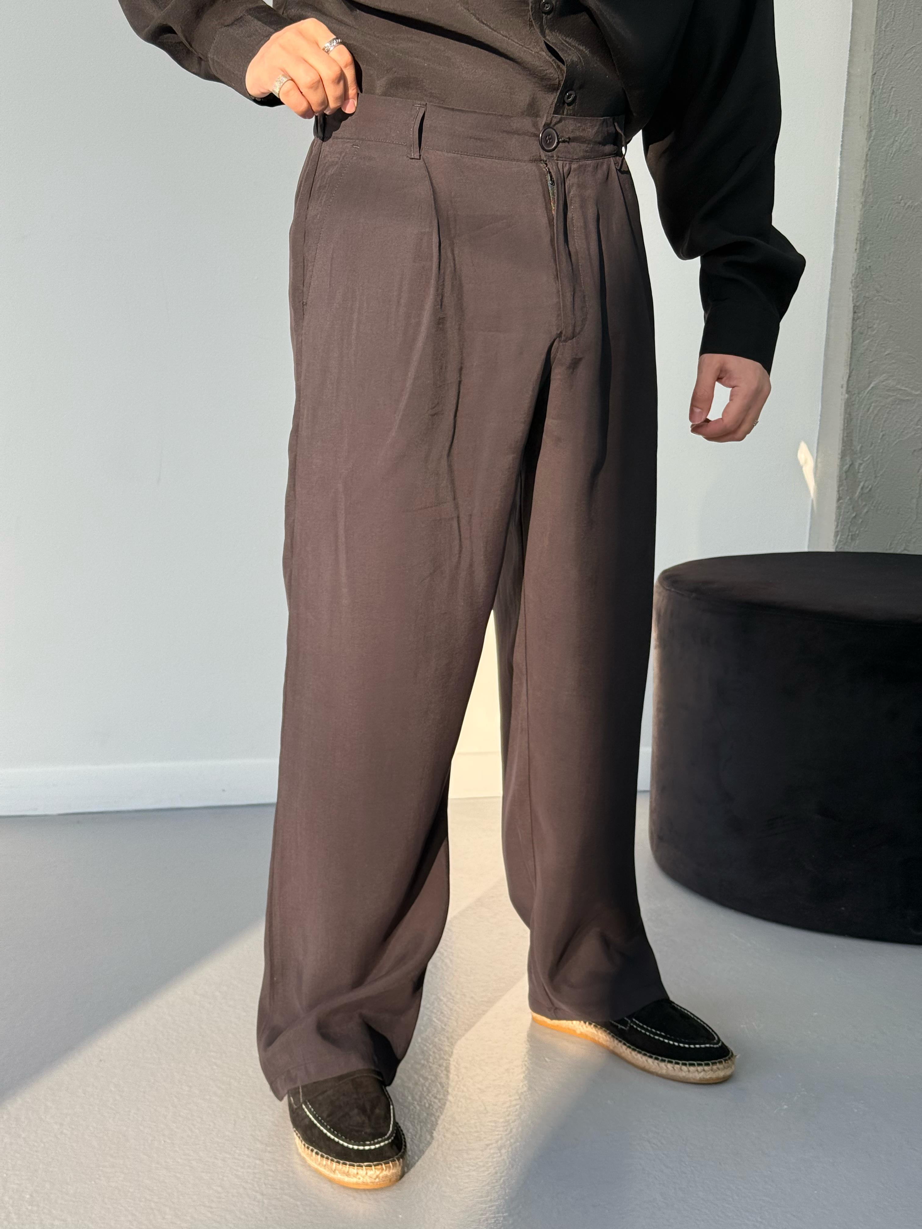 Premium Baggy Modal Kumaş Pantolon Siyah