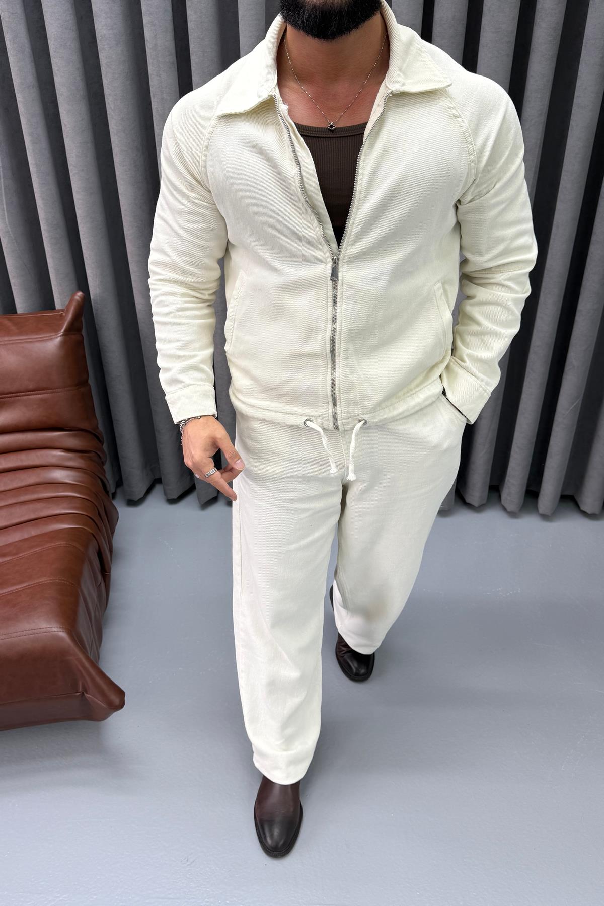 PREMİUM GABARDİN TAKIM BEJ