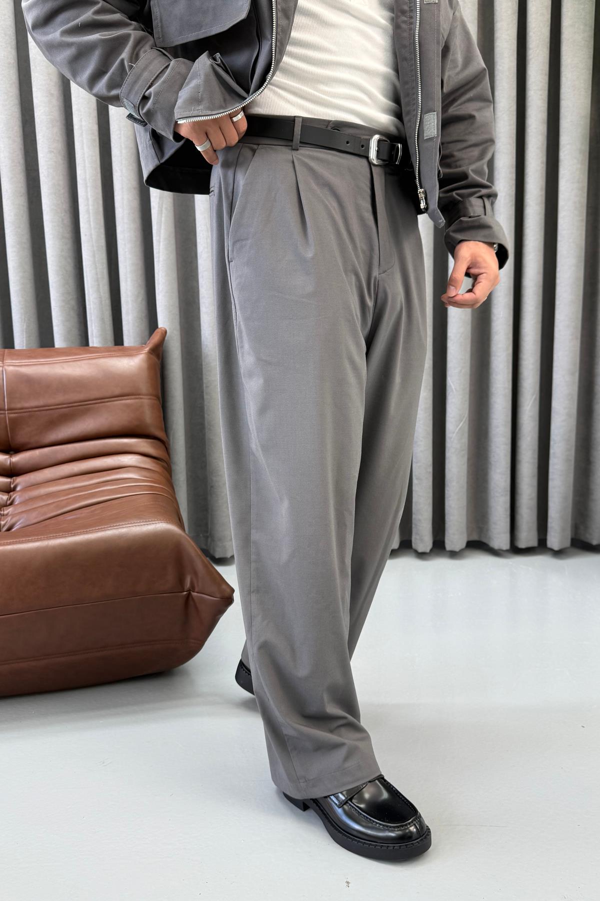 PREMİUM KORE KESİM PANTALON GRİ