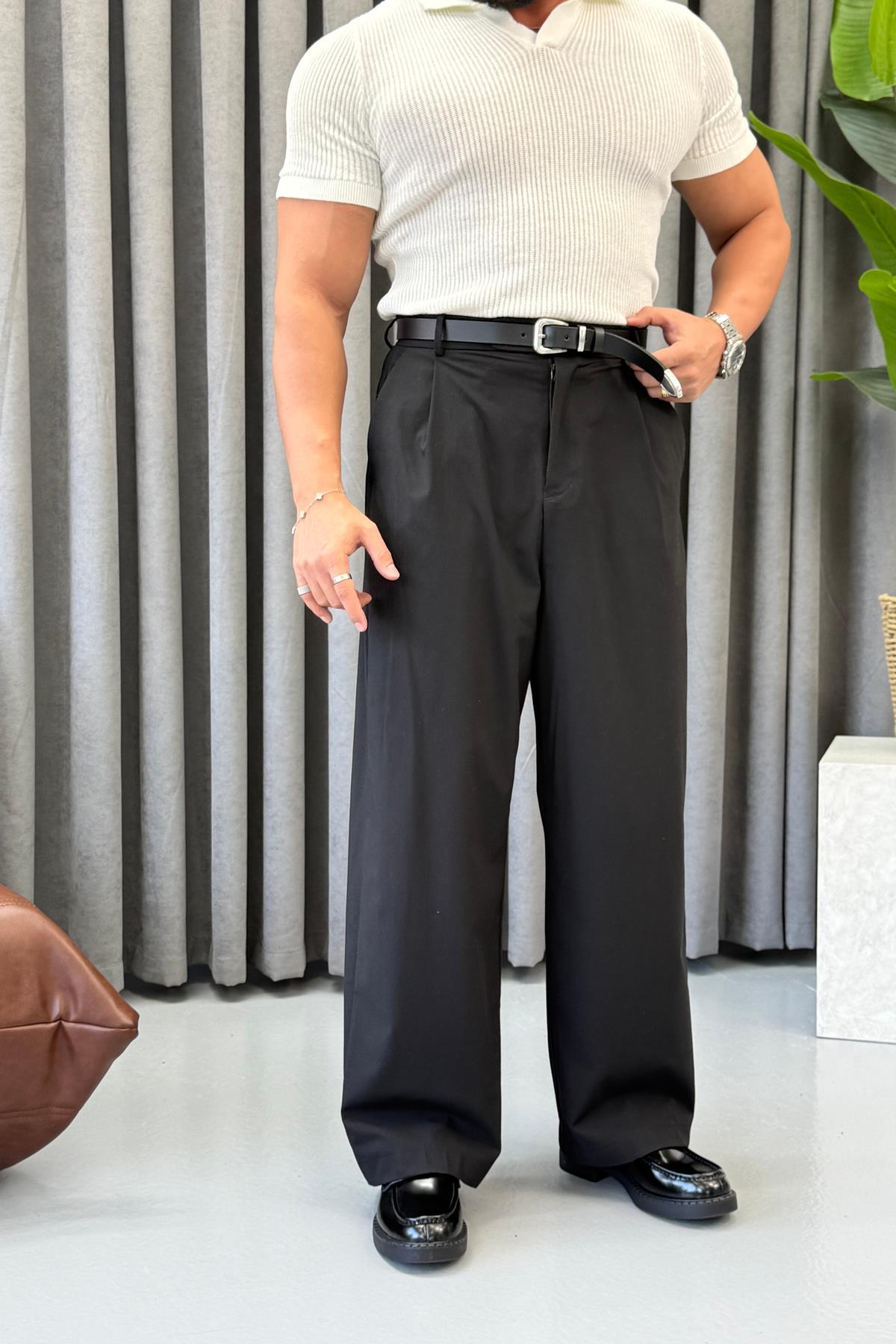PREMİUM KORE KESİM PANTALON SİYAH