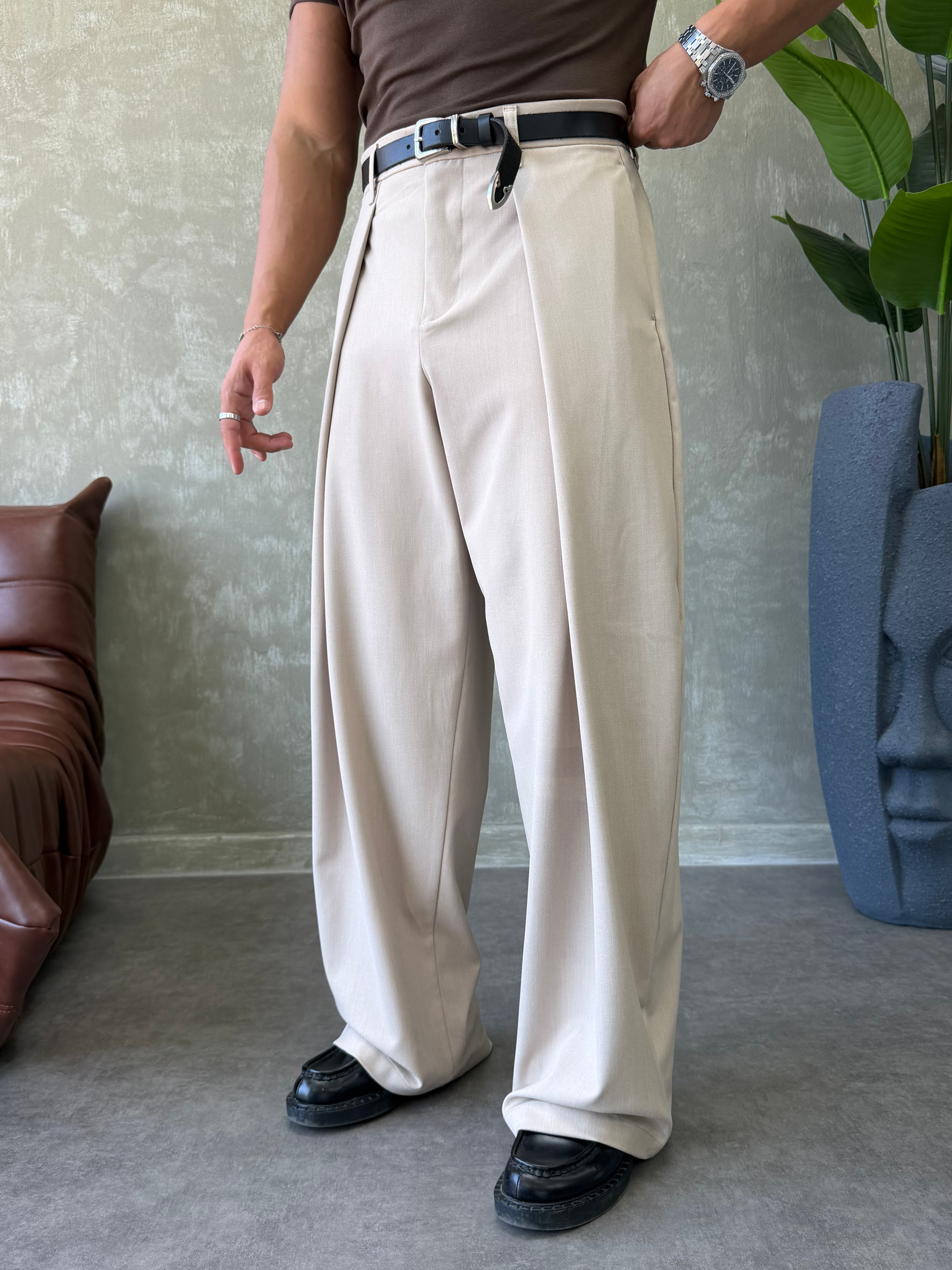 PREMIUM KUMAŞ KORE KESİM PANTOLON BEJ